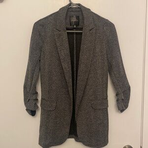 Dynamite Blazer with Ruched Sleeves - Grey - Size XXS